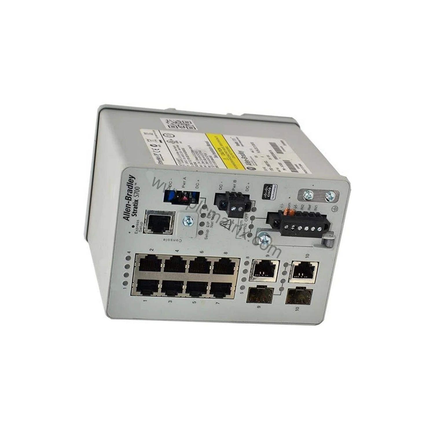 Figure 2: Technical layout and connection details for the Allen-Bradley 1783-BMS20CGN industrial automation component.