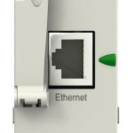 Figure 1: Front view of the Schneider BMXNOE0110H industrial automation component showing its physical design and enclosure.