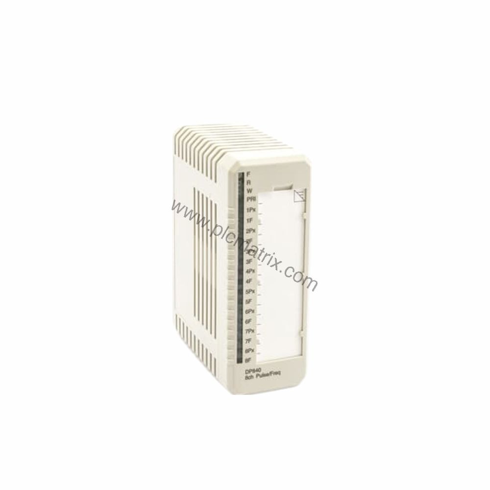 Figure 1: Front view of the ABB DP840 industrial automation component showing its physical design and enclosure.