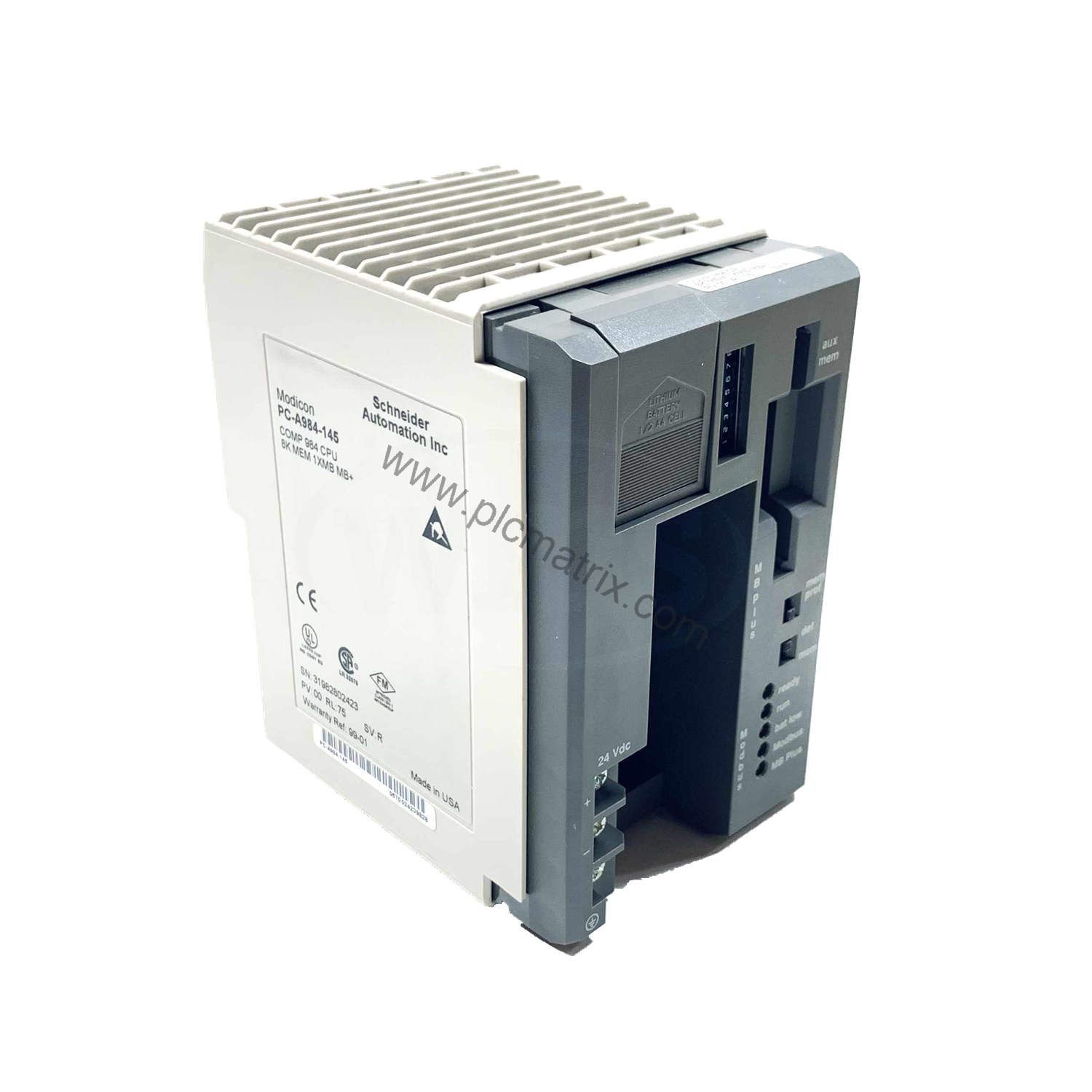 Figure 1: Front view of the Schneider PC-0984-385 industrial automation component showing its physical design and enclosure.