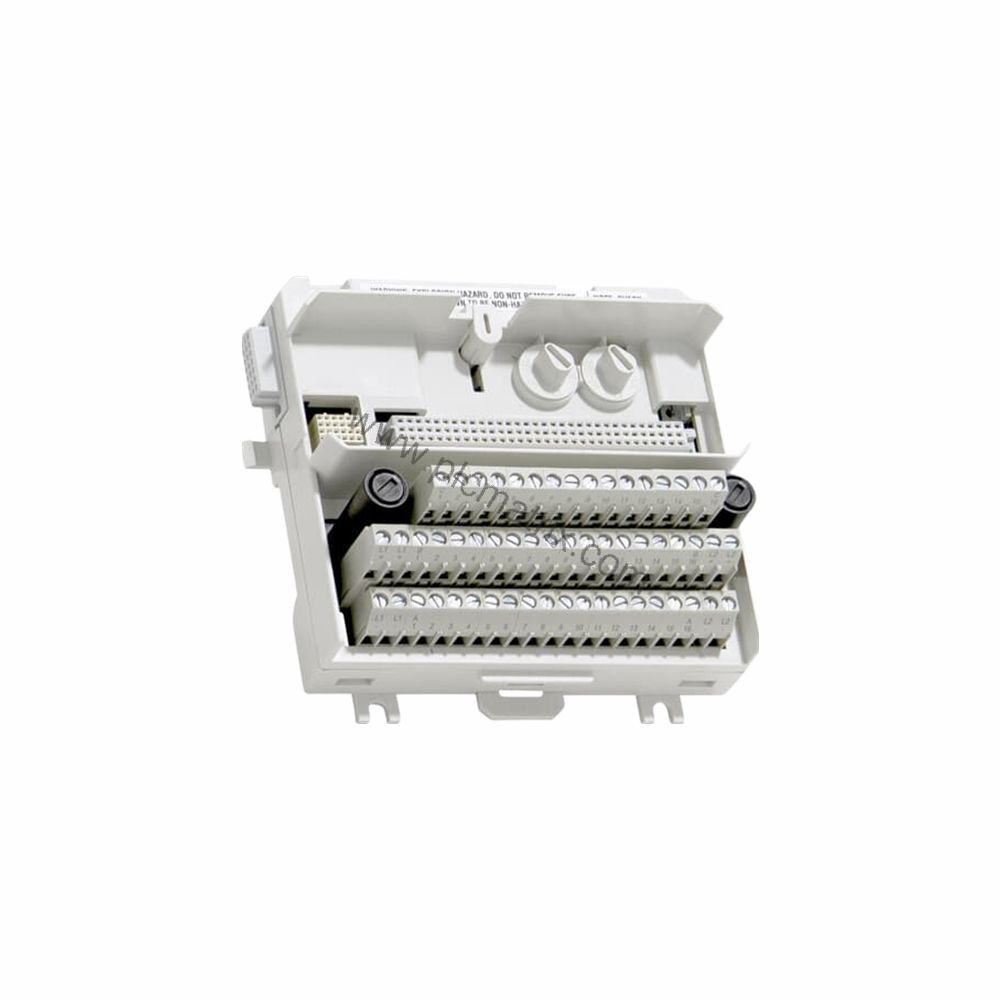 Figure 1: Front view of the ABB TU836V1 industrial automation component showing its physical design and enclosure.